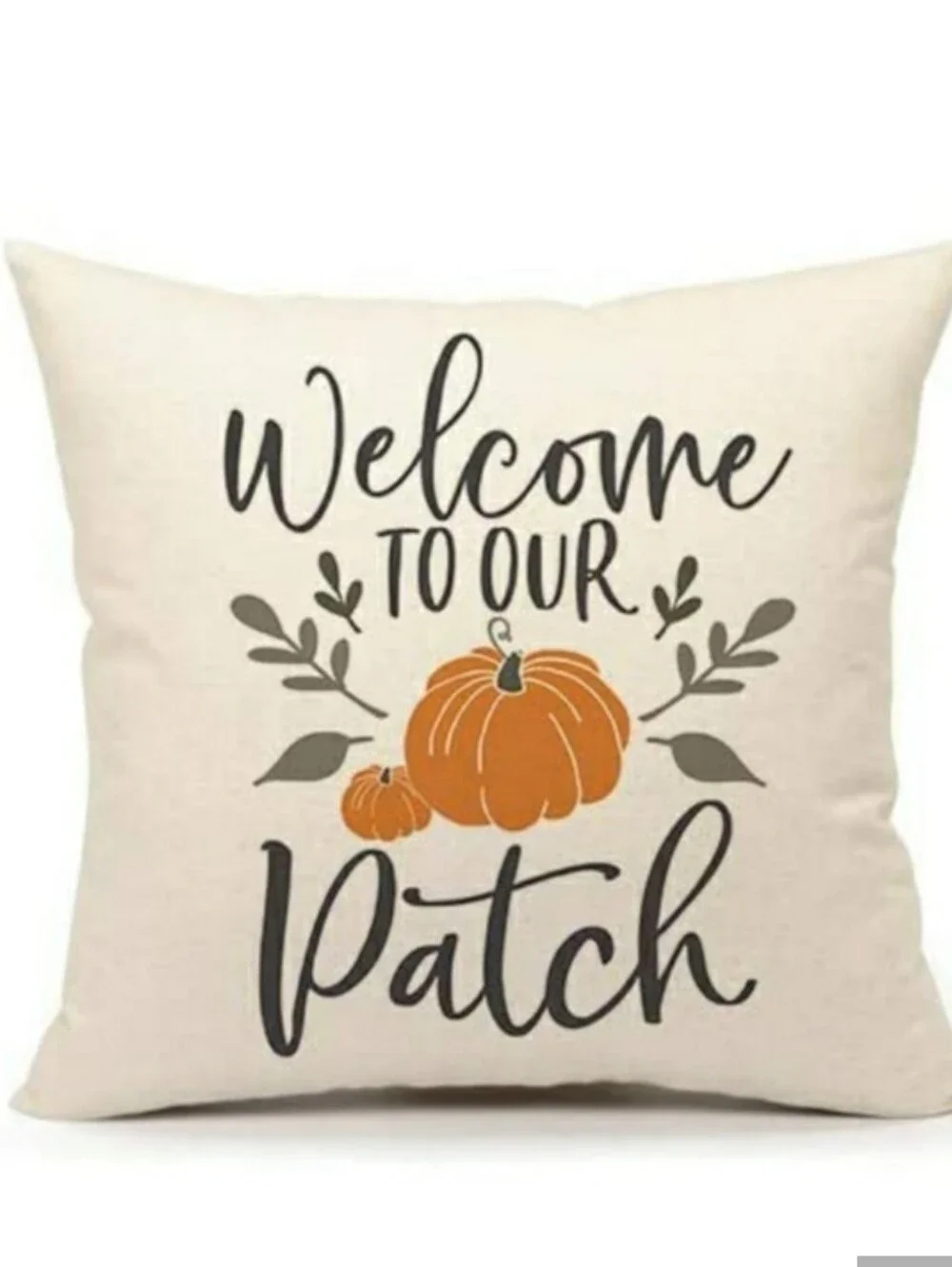 Fall Pumpkin Pillow Cover 18x18 Welcome to Our Patch Farmhouse Autumn Decor
